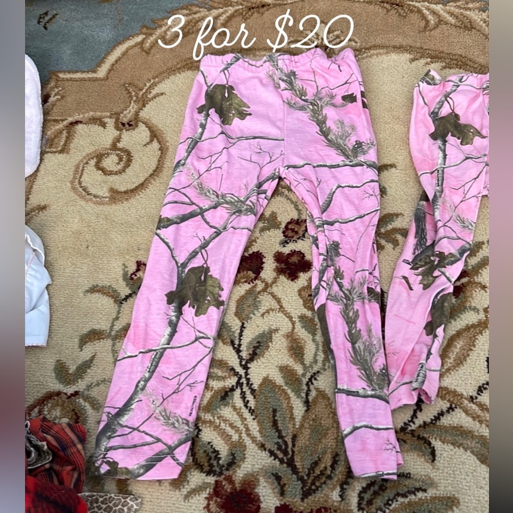 Lil Joey Realtree girls pink camouflage pajama bottoms 3itemsfor$20 5T and 2T